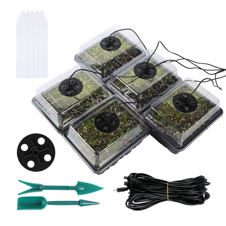 5 Set Plant Seed Starter Trays Kit,Seedling Tray Starter With Grow Light