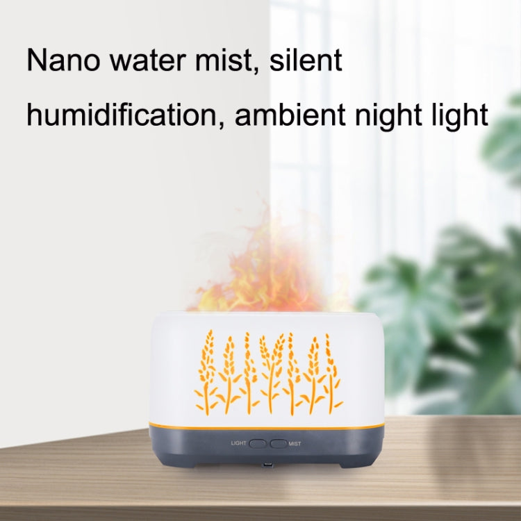 YX-1690 Wood Grain Aroma Diffuser Hollow Flame Humidifier