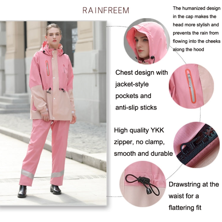 Rainfreem Outdoor Reflective Fashion Split Raincoat Rain Pants Set