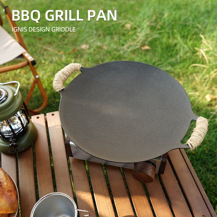 Outdoor Camping BBQ Cast Iron Grill Pan,Style: