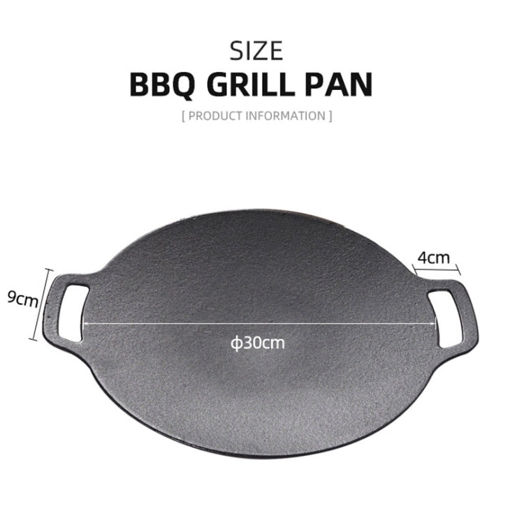Outdoor Camping BBQ Cast Iron Grill Pan,Style: