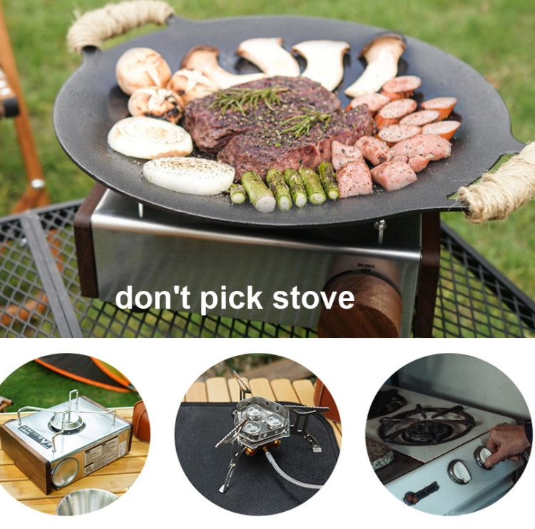 Outdoor Camping BBQ Cast Iron Grill Pan,Style: