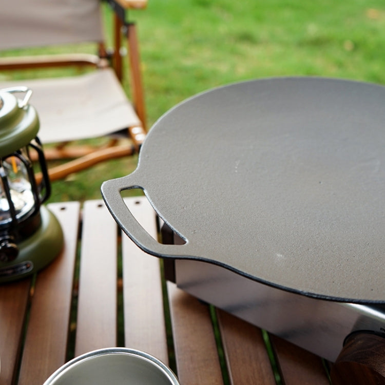 Outdoor Camping BBQ Cast Iron Grill Pan,Style: