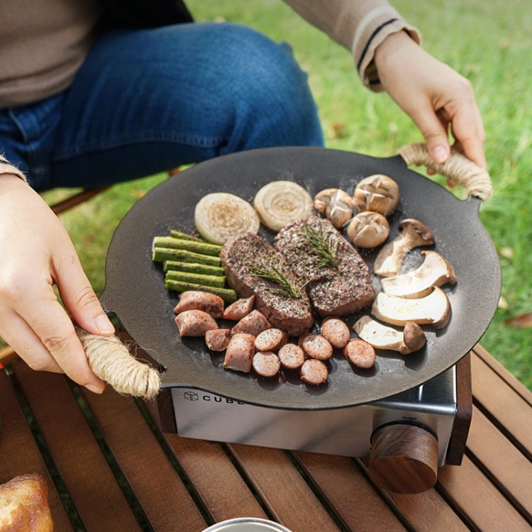 Outdoor Camping BBQ Cast Iron Grill Pan,Style: