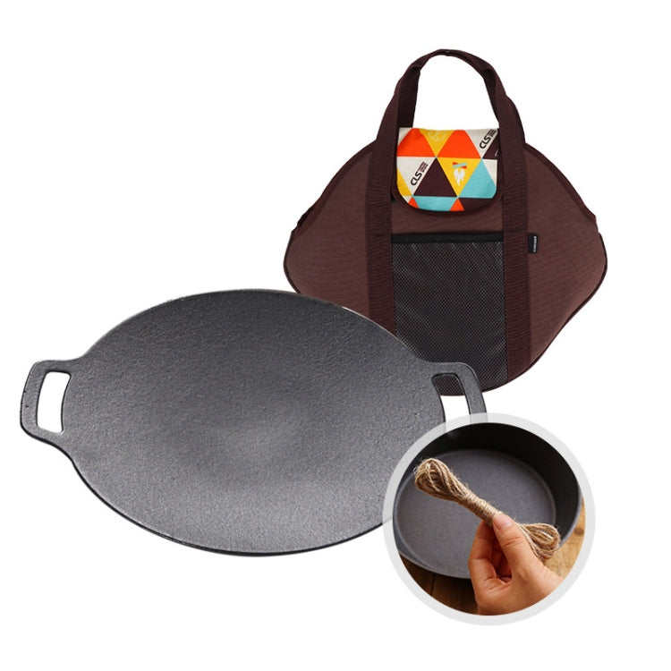 Outdoor Camping BBQ Cast Iron Grill Pan,Style: