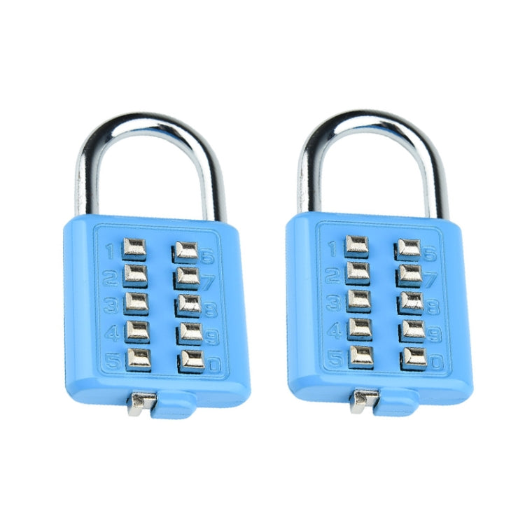 2 PCS 10-Bit Button Password Lock Cabinet Door Tool Box Button Padlock