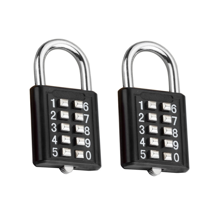 2 PCS 10-Bit Button Password Lock Cabinet Door Tool Box Button Padlock