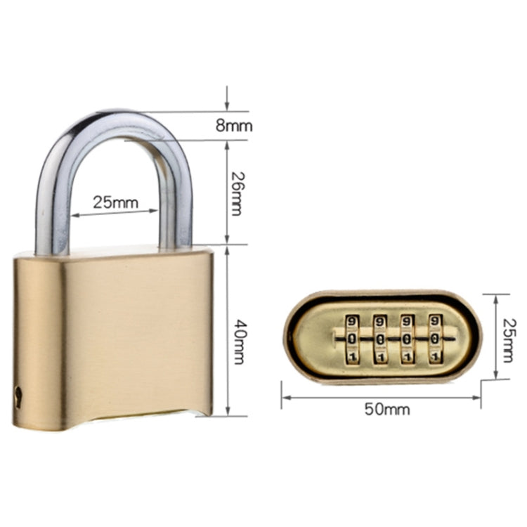 Brass Large Long Warehouse Door Logistics Password Lock Bottom Password Wheel Padlock