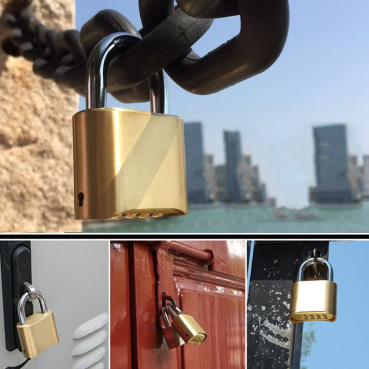 Brass Large Long Warehouse Door Logistics Password Lock Bottom Password Wheel Padlock