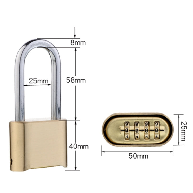 Brass Large Long Warehouse Door Logistics 4 Bit Password Lock