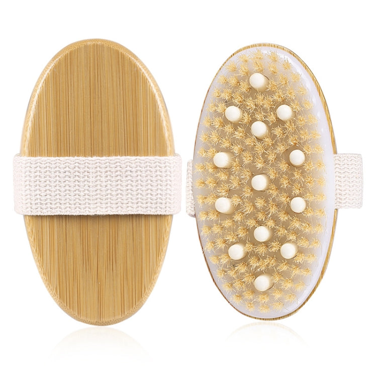 PPR Soft Beaded Boar Bristle Handleless Oval Massage Bath Brush