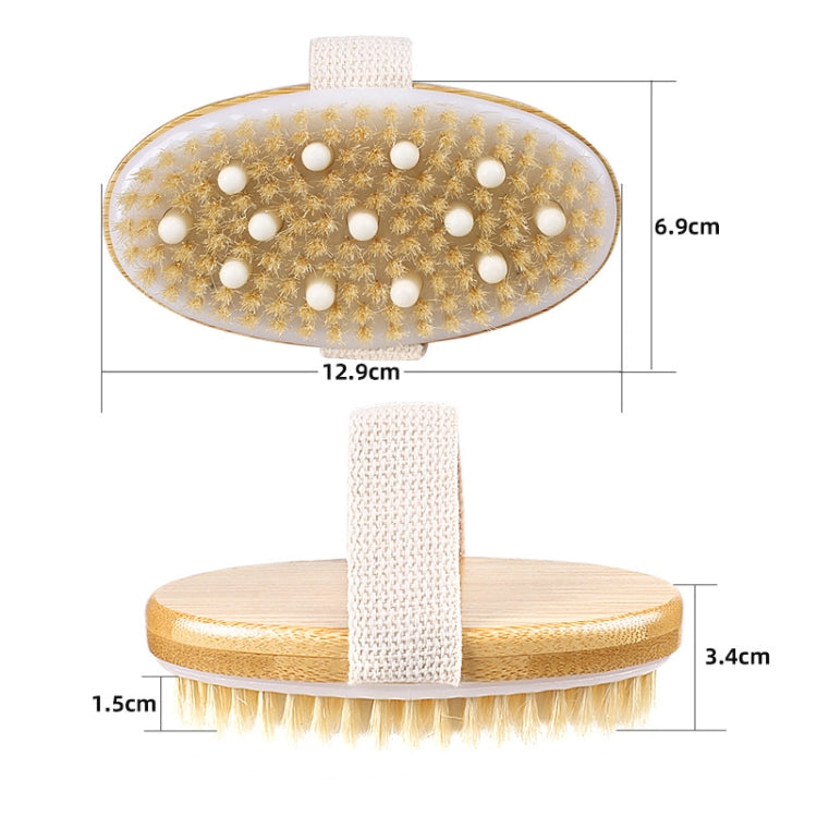 PPR Soft Beaded Boar Bristle Handleless Oval Massage Bath Brush