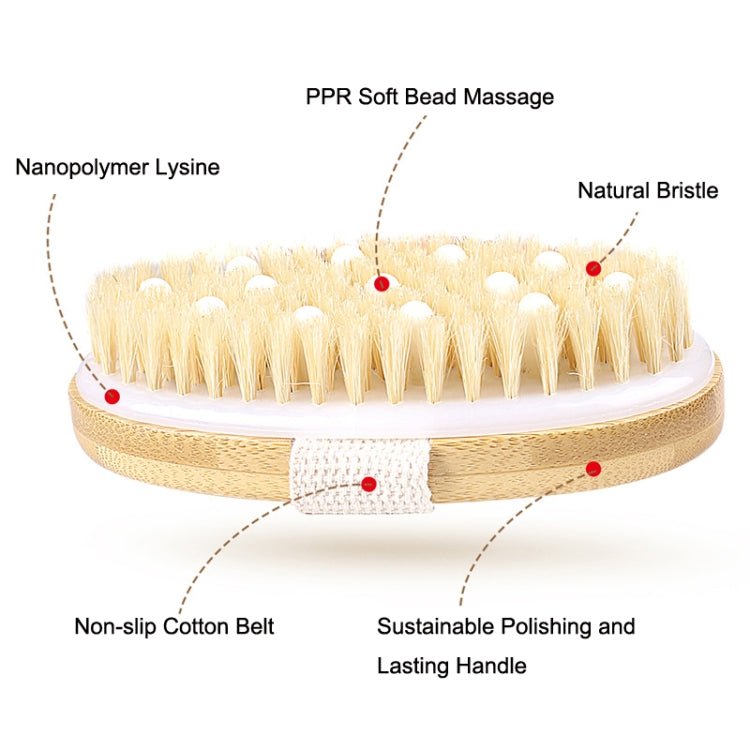 PPR Soft Beaded Boar Bristle Handleless Oval Massage Bath Brush