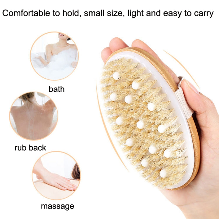 PPR Soft Beaded Boar Bristle Handleless Oval Massage Bath Brush