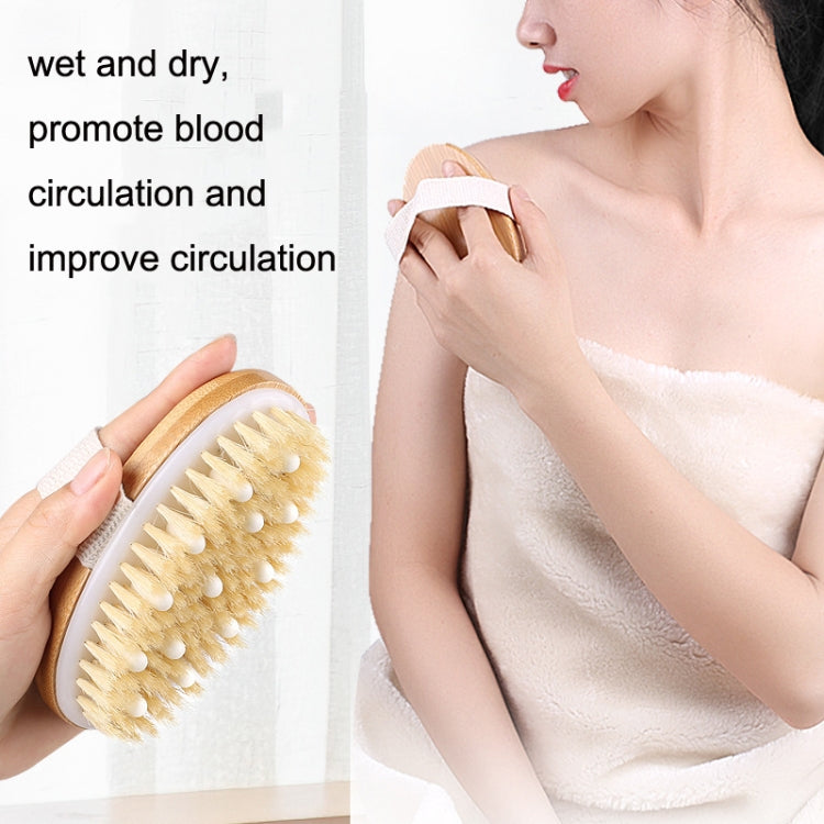 PPR Soft Beaded Boar Bristle Handleless Oval Massage Bath Brush