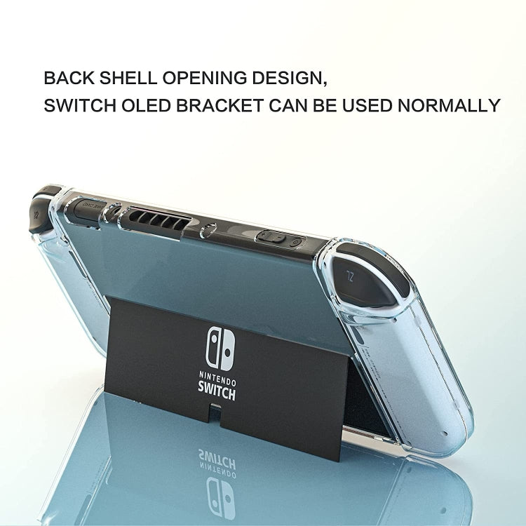 Game Console Crystal Shell Remote Sensing Cap Tempered Film Storage Bag Set For Switch OLED Console