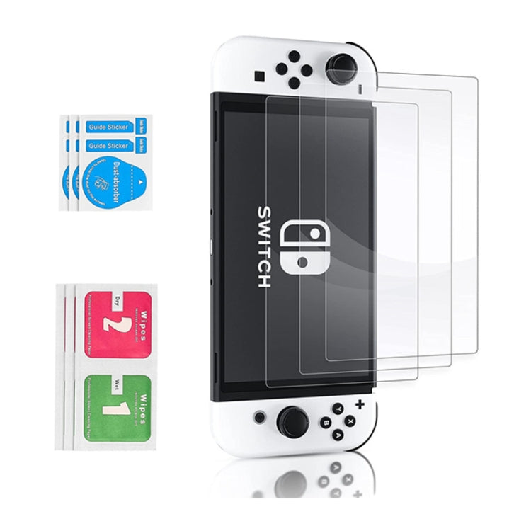 Game Console Crystal Shell Remote Sensing Cap Tempered Film Storage Bag Set For Switch OLED Console