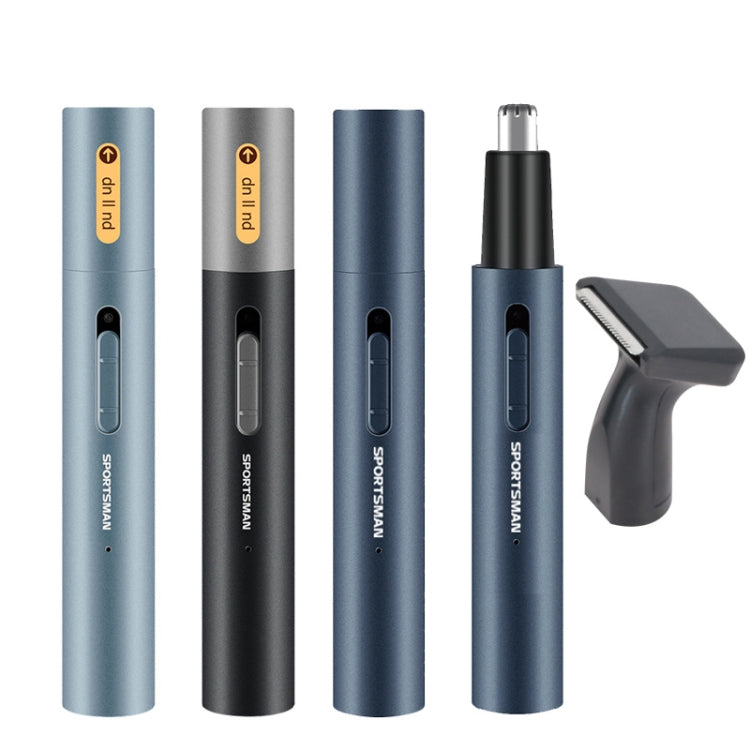 SPORTSMAN Metal Aluminum Tube Body Rechargeable Nose Hair Device, Style: