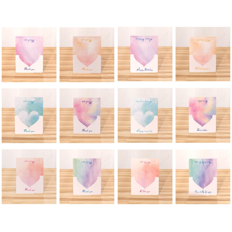100 PCS A368 Heart Shape Thanks Greeting Card