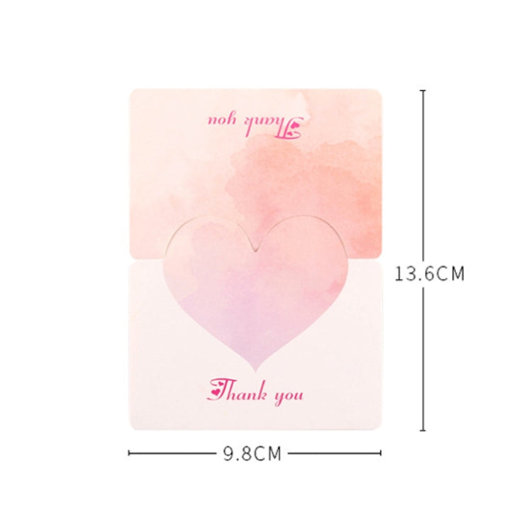 100 PCS A368 Heart Shape Thanks Greeting Card