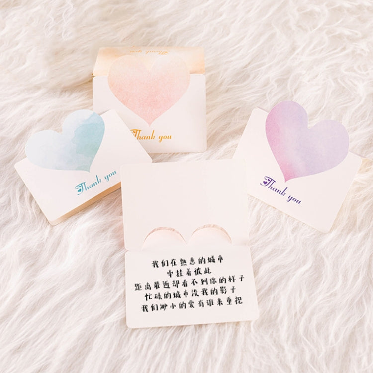 100 PCS A368 Heart Shape Thanks Greeting Card