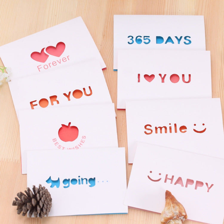 10 PCS A-035 Large Hollow Letters Holiday Greeting Card