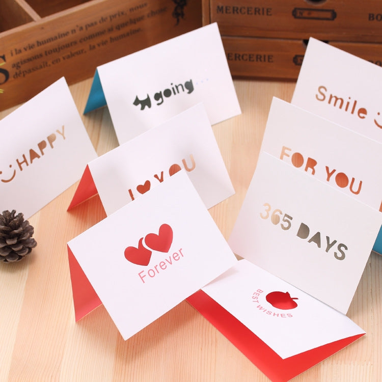 10 PCS A-035 Large Hollow Letters Holiday Greeting Card