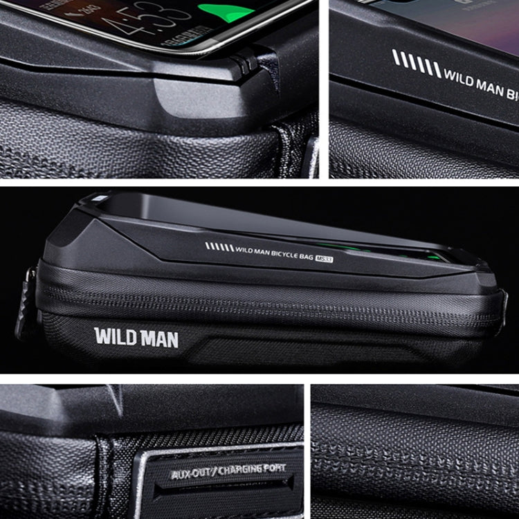 WILD MAN MS33 0.6L Mountain Bike Hard Shell Phone Touch Screen Handlebar Bag