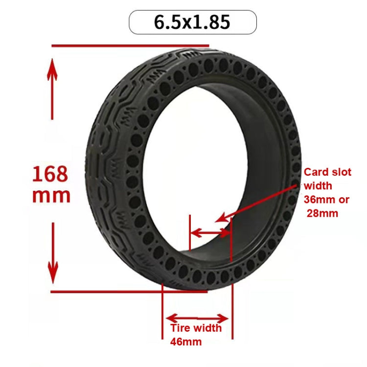 6.5x1.85 Solid Tire Honeycomb Tire Electric Scooter Tire,Specification: With Plastic Wheel