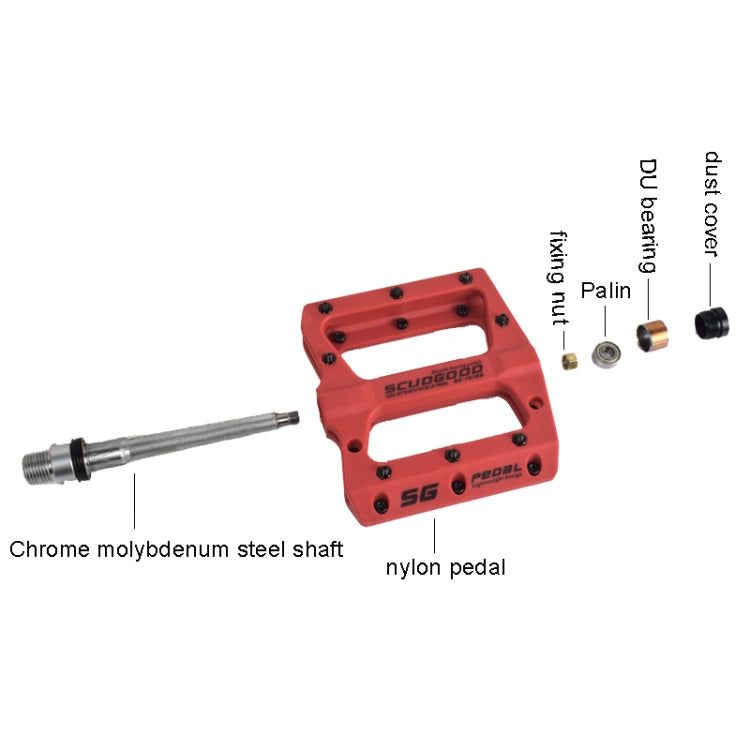FMFXTR Mountain Bicycle Pedal Nylon Fiber Bearing Non-Slip Pedal