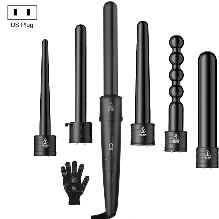 6 In 1 Tube Changed LED Display Tourmaline Ceramic Hair Curler