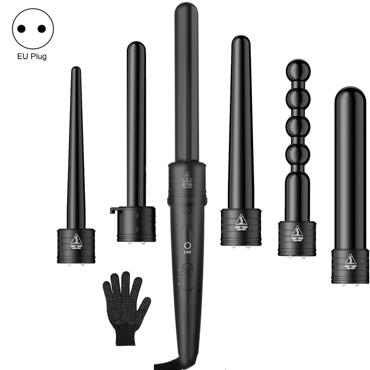 6 In 1 Tube Changed LED Display Tourmaline Ceramic Hair Curler