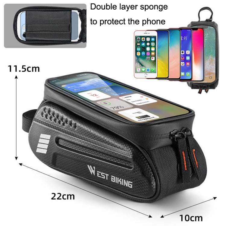 WEST BIKING Bicycle Hard Shell Front Beam Bag Mobile Phone Touch Screen Saddle Bag