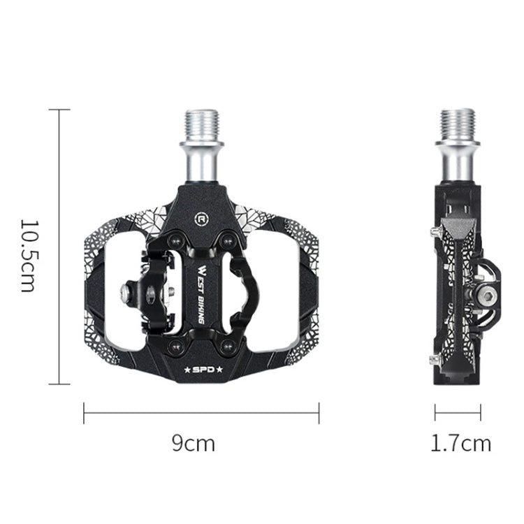 A Pair WEST BIKING YP0802086 Mountain Bike Aluminum Bearing Pedals