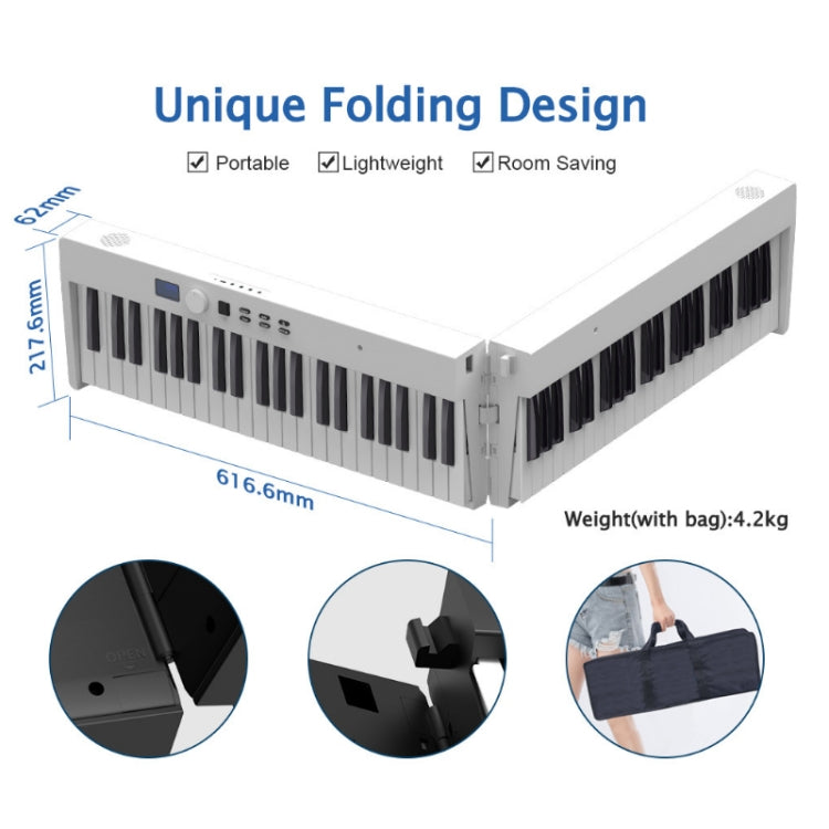 88-Key Portable Smart Folding Electric Piano, EU Plug