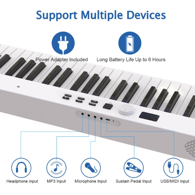 88-Key Portable Smart Folding Electric Piano, EU Plug