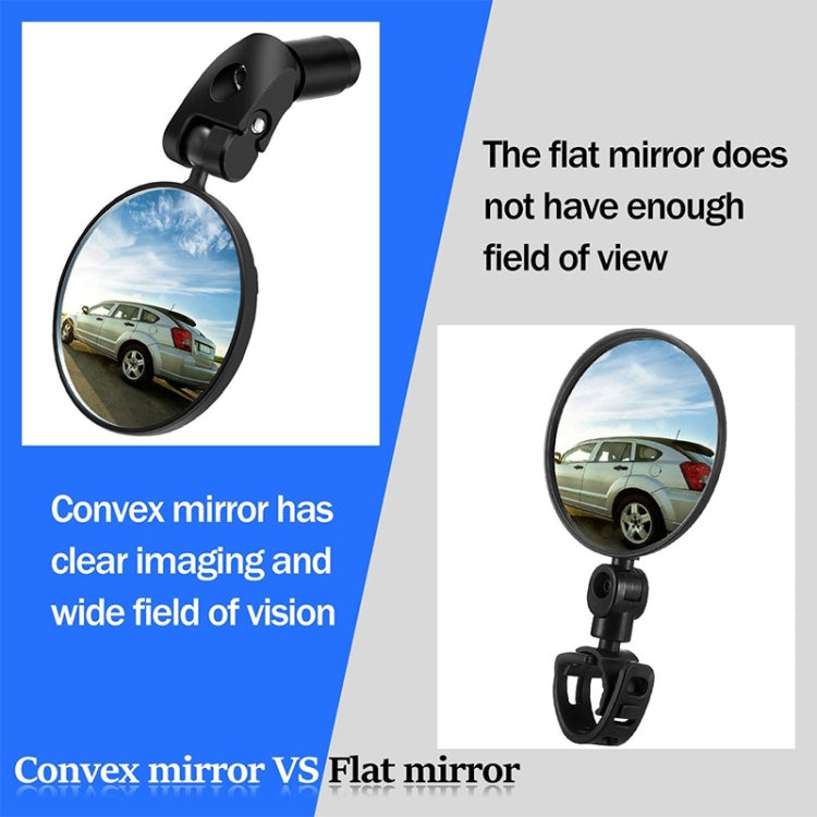 Bicycle Convex Rearview Mirror Large View 360 Degree Rotating Mirror