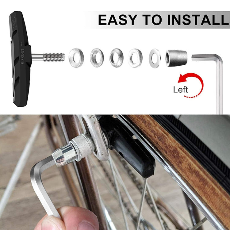 2 Pairs Silent V-brake Bicycle Brake Shoes