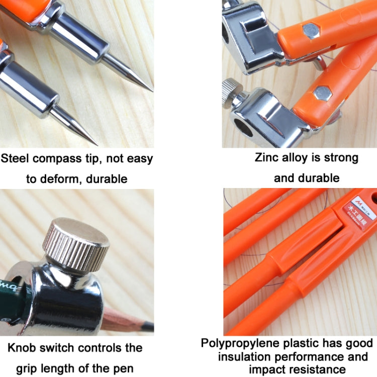 MYTEC Woodworking Decoration Drawing Metal Compass, Size: