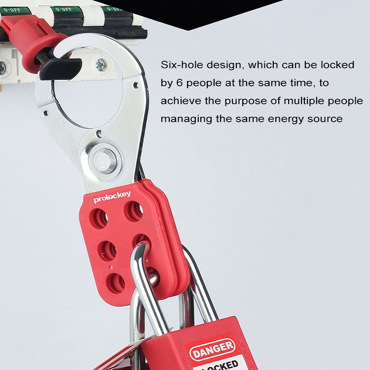 Prolockey Industrial Safety Steel Anti-Rust Six-Link Hasp Lock