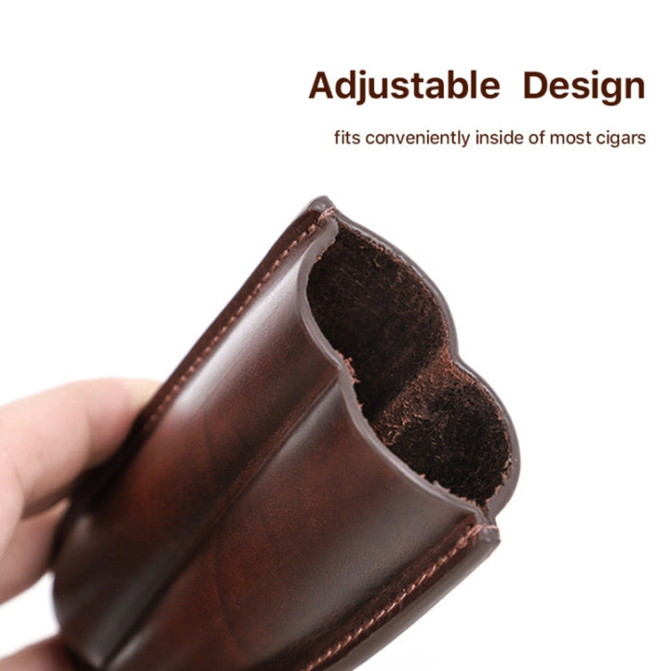 CONTACTS FAMILY 2 In 1 Portable Genuine Leather Cigar Humidor