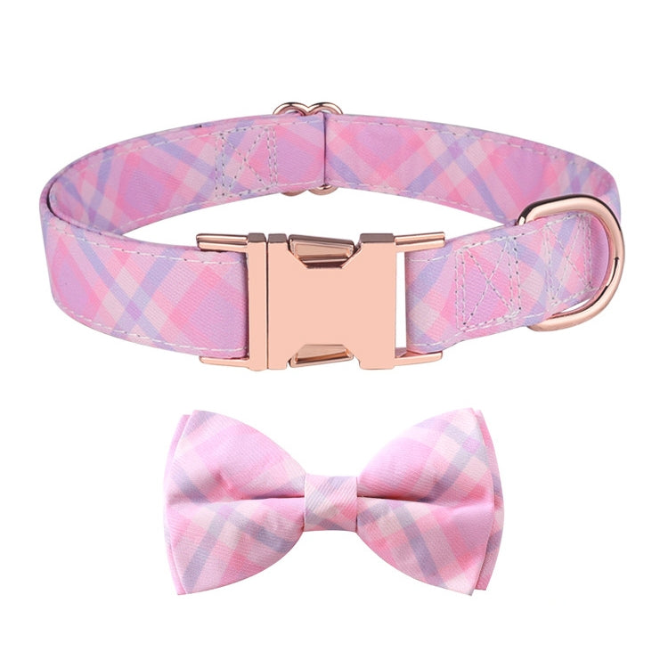 Rose Gold Buckle Pet Detachable Bow Collar, Size: