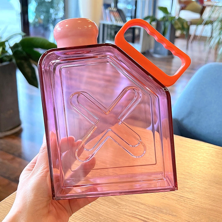 Square Fitness Sports Large Capacity Plastic Water Cup with Handle