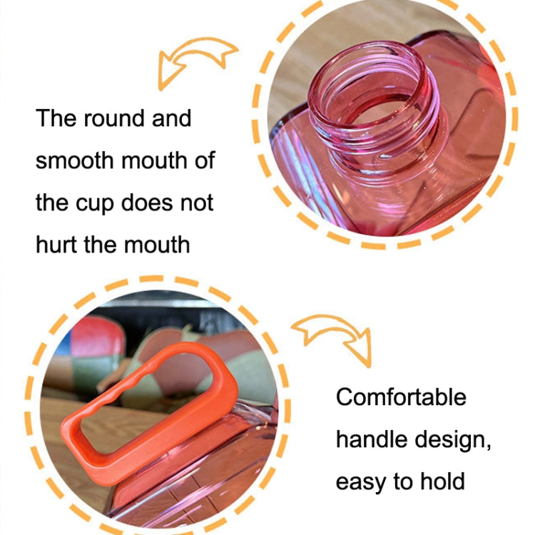 Square Fitness Sports Large Capacity Plastic Water Cup with Handle