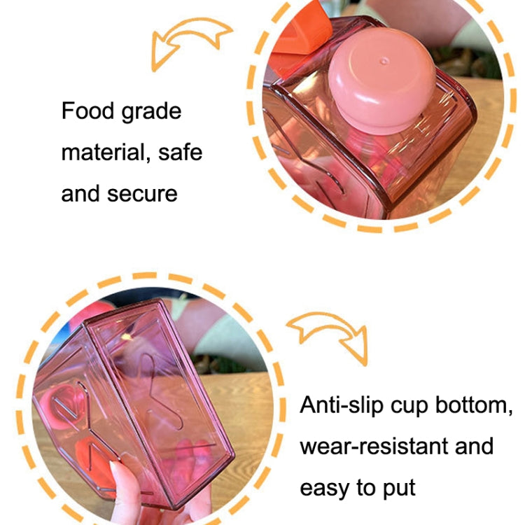 Square Fitness Sports Large Capacity Plastic Water Cup with Handle