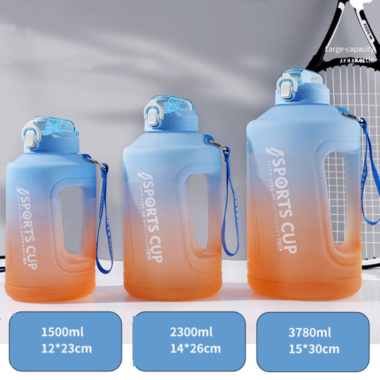 Large Capacity Gradient Straw Cup Sports Bottle With Scale