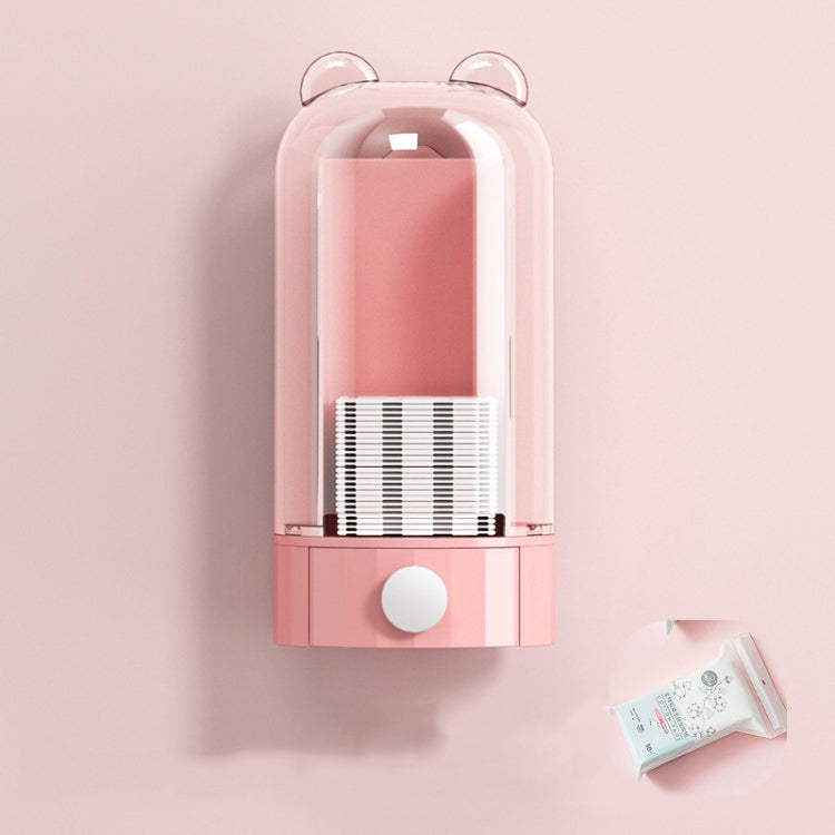 Automatic Push Type Transparent Cosmetic Cotton Storage Box With 50 Cotton Pads