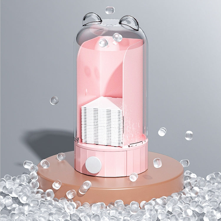 Automatic Push Type Transparent Cosmetic Cotton Storage Box With 50 Cotton Pads