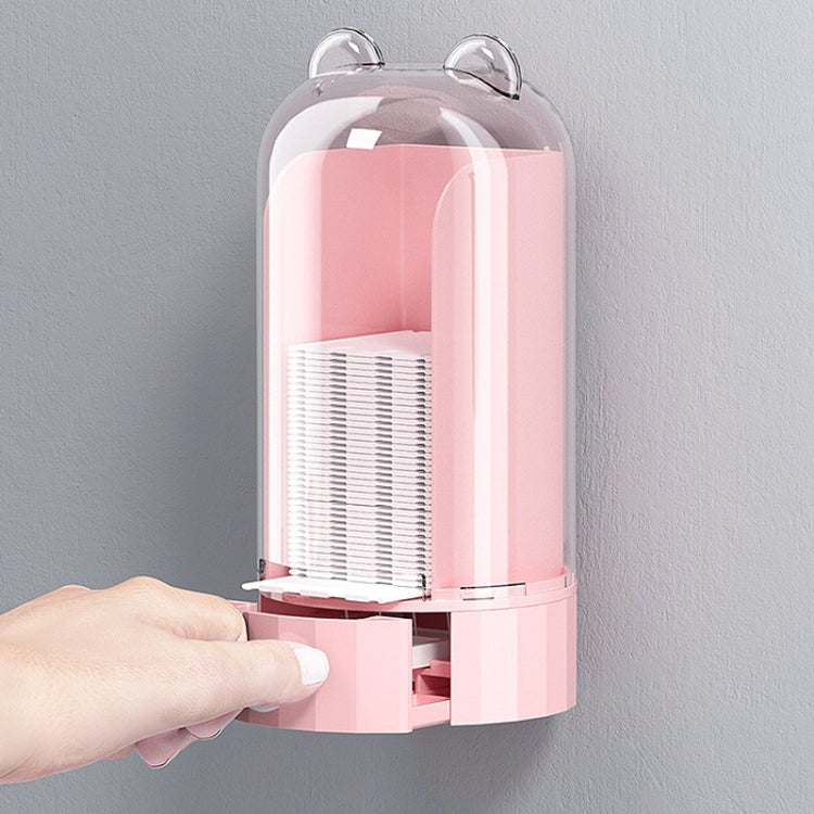 Automatic Push Type Transparent Cosmetic Cotton Storage Box With 50 Cotton Pads