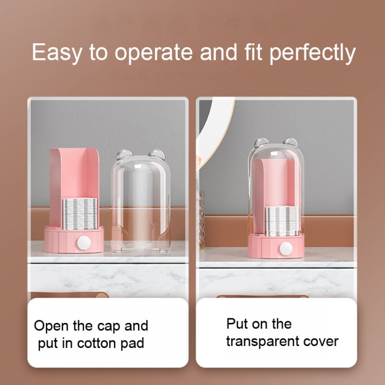 Automatic Push Type Transparent Cosmetic Cotton Storage Box With 50 Cotton Pads